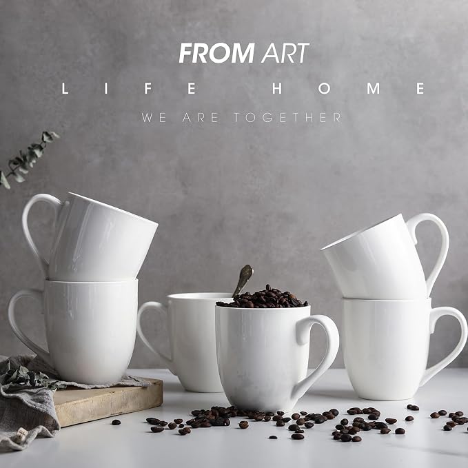 Coffee Mugs Set of 6, 16Oz Large Ceramic Mugs