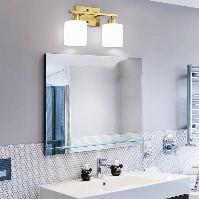 2 Light Bathroom Vanity, Bathroom Lights Over Mirror