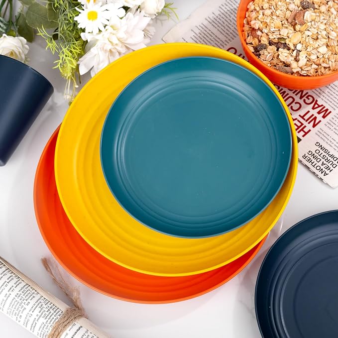 32-Piece Unbreakable Wheat Straw Dinnerware Set, Service