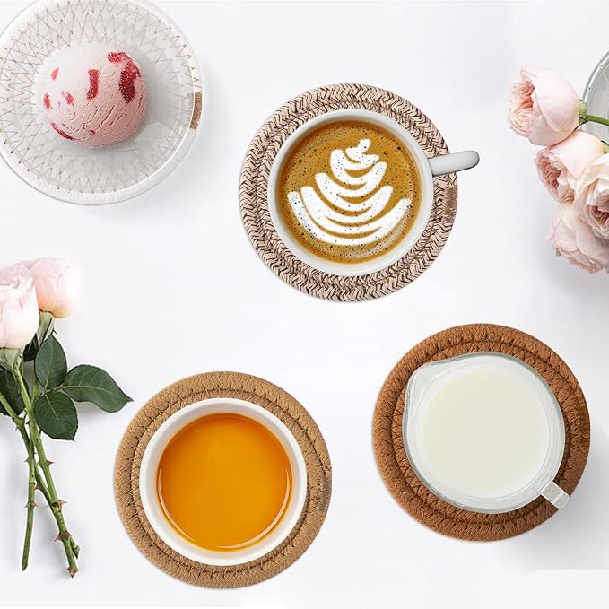 OIAHOMY 8 Pcs Coasters with Holder