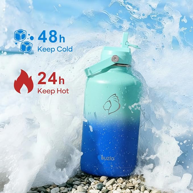 BUZIO 64 oz Insulated Stainless Steel Water Bottle