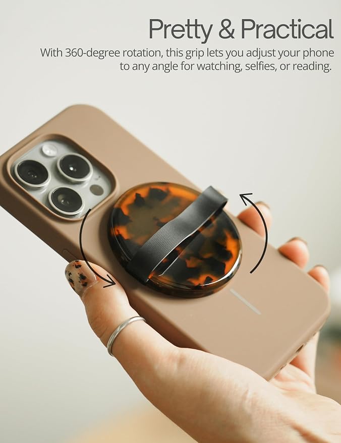 Heesch Magnetic Ring for Phone Case Loopy Brown Phone Grip Strap Holder for