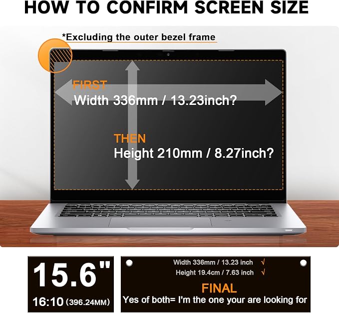 Laptop Privacy Screen 15.6 Inch Compatible