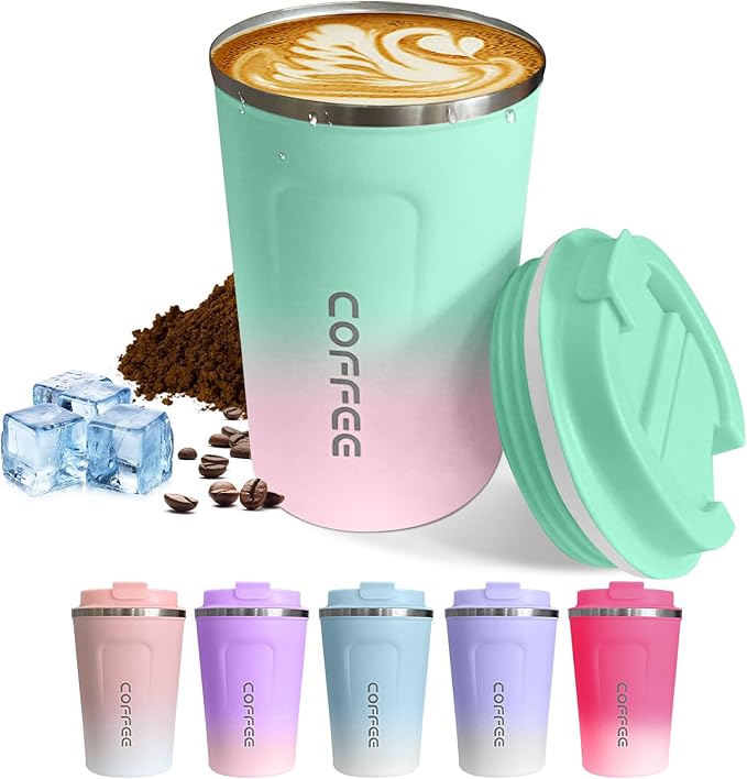 SPLMIFA Travel Coffee Mug Leak-Proof, Reusable Coffee Cups