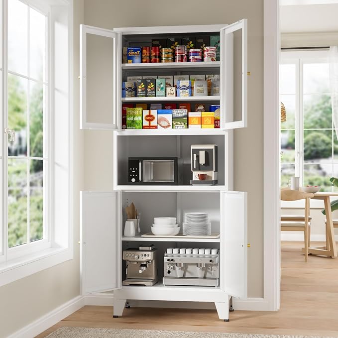 Metal Kitchen Pantry Cabinet, Freestanding Cupboards