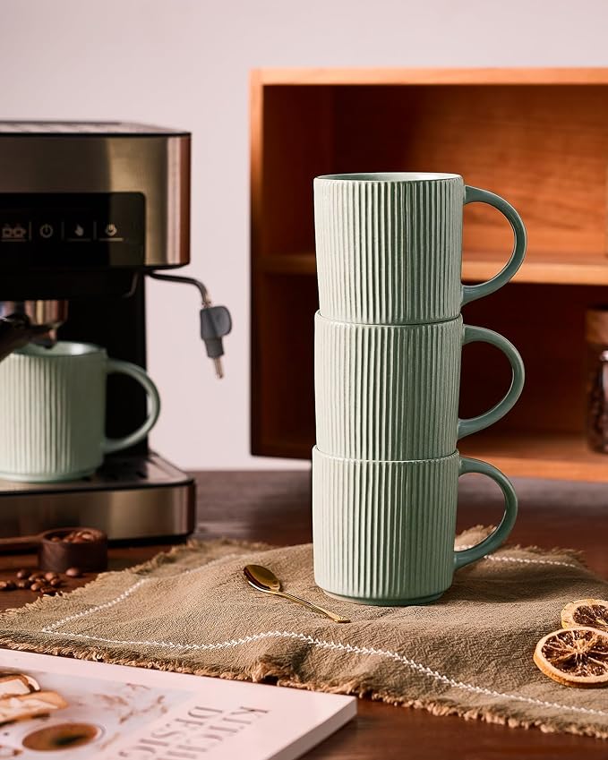 famiware Coffee Mug Set for 4, Star 12 oz Catering Mugs Cup Set