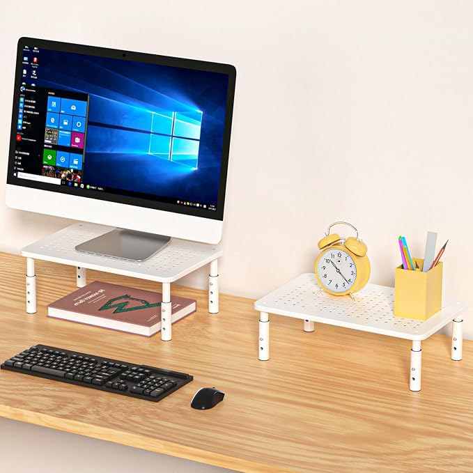 Bracwiser Monitor Stand Riser, 3 Level Height Adjustable Desktop monitor stand