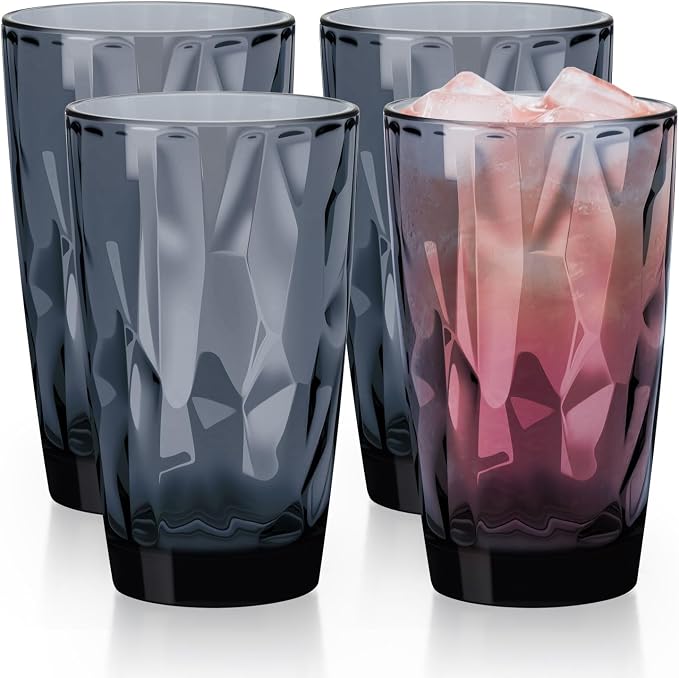 Topsky 16oz Plastic Tumblers Drinking Glasses Set of 4, Outdoor&Indoor