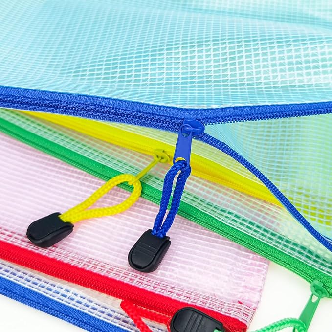 AUSTARK 20Pcs Board Games Storage Bags, PVC Mesh Zipper Pouches, Zippered File