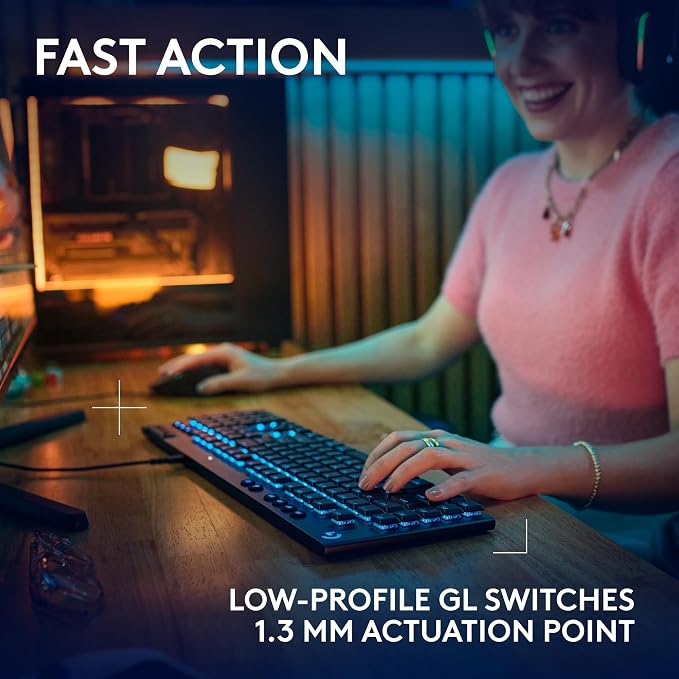 Logitech G915 X Wired Mechanical Gaming Keyboard, Double-Shot PBT Keycaps