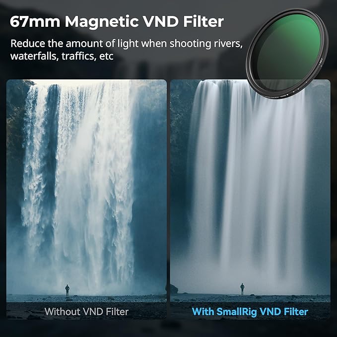 SmallRig 5-in-1 Magnetic 67mm Lens Filter Kit: VND + CPL + Black Mist 1/4 +