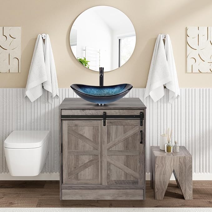 30" Barn Door Bathroom Vanity
