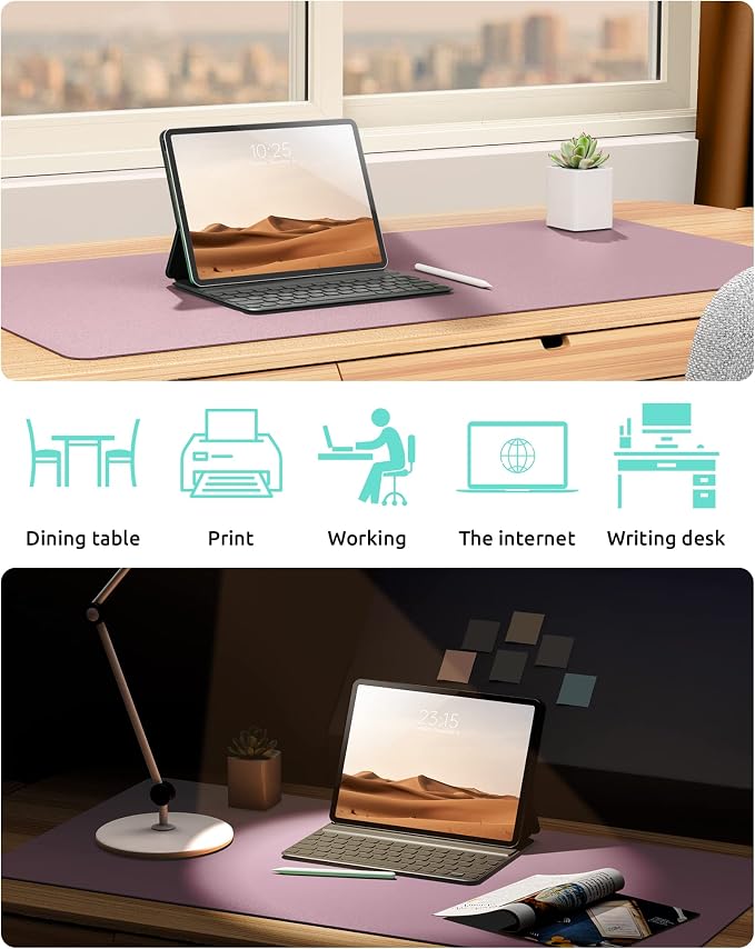 YSAGi Leather Desk Protector, Office Mat, Large Mouse Mat, Non-Slip PU Leather