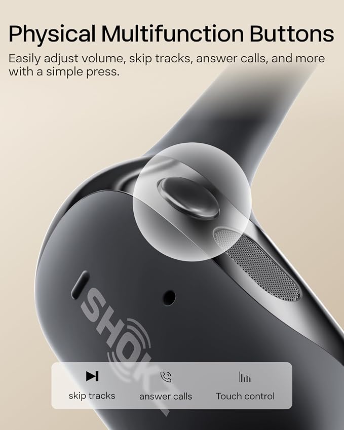 SHOKZ New OpenFit 2 Open-Ear Headphones, True Wireless Bluetooth Earphones