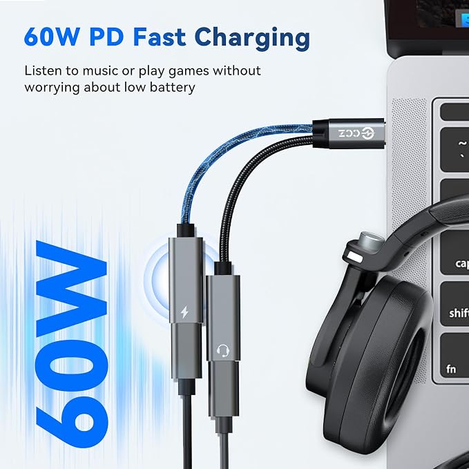 5PCS USB C Headphone Splitter, CCZ CA01 USB C to Type C Headphone Jack and