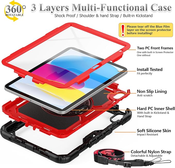 SEYMAC stock Case for iPad 11th/10th Generation 11''/10.9'' 2025/2022,
