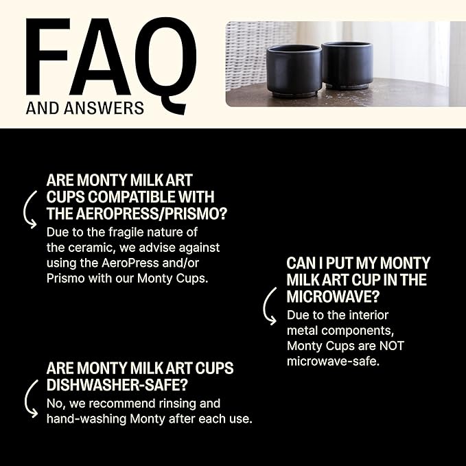 Fellow Monty Milk Art Espresso Cups