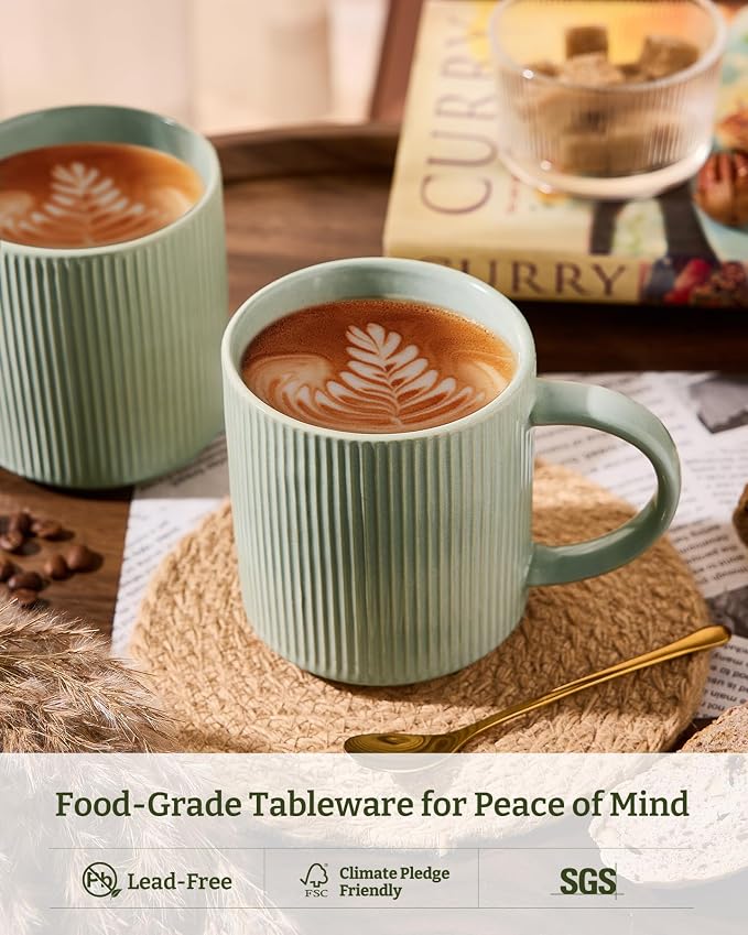 famiware Coffee Mug Set for 4, Star 16 oz Catering Mugs Cup Set