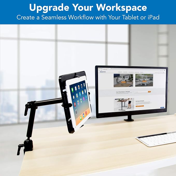 Mount-It! Tablet Pole Mount | Universal Full Motion Holder