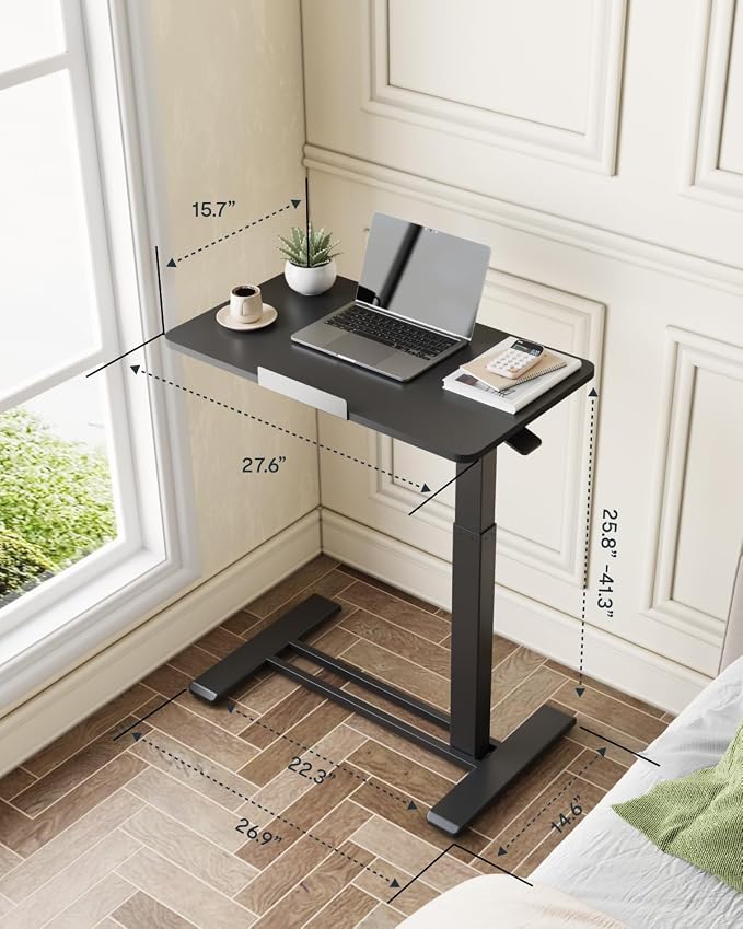 FLEXISPOT H7 PRO Mobile Standing Desk Adjustable Overbed Table Pneumatic