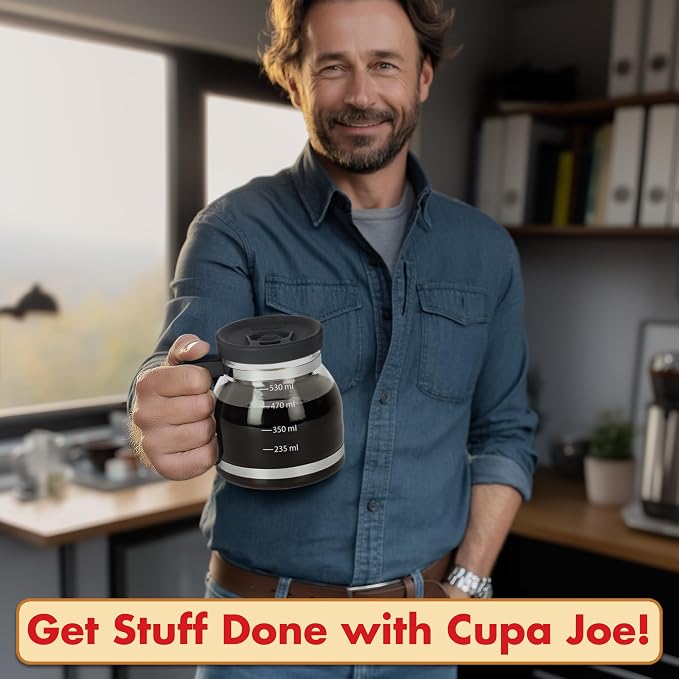 Cupa Joe Coffee Mug – 20oz Borosilicate Glass Diner Pot Mug