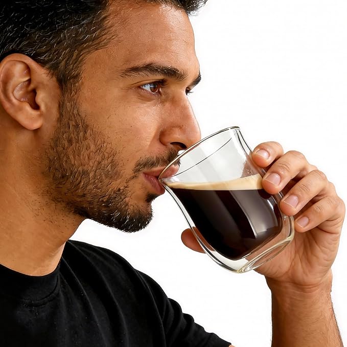 Easyworkz Double Walled Glass Coffee Mugs, Cocktails & All Beverages