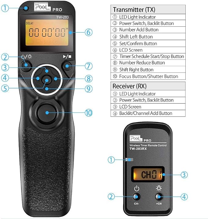 Pixel TW-283 E3 Wireless Shutter Release Remote Control