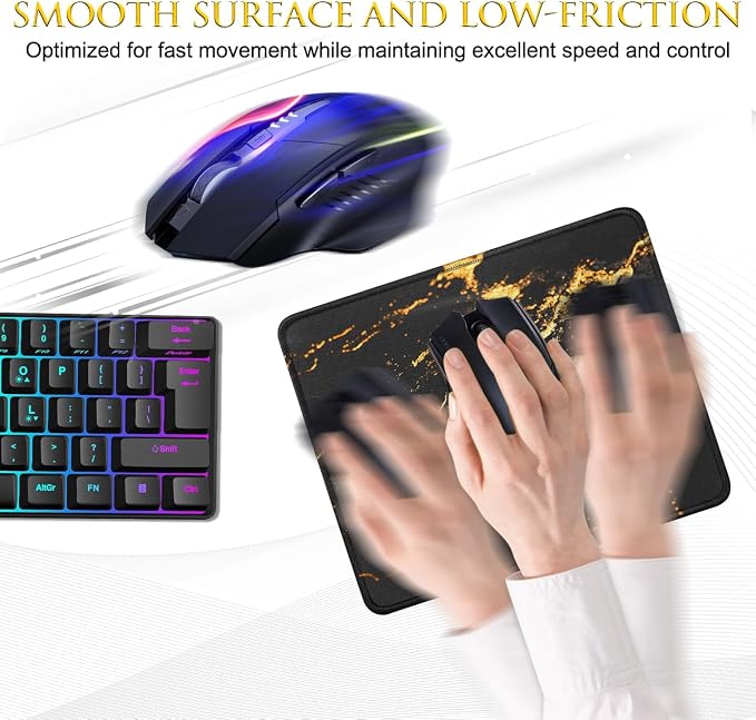 JIKIOU 3 Pack Mouse Pad with Stitched Edge, Comfortable Mouse Pads with