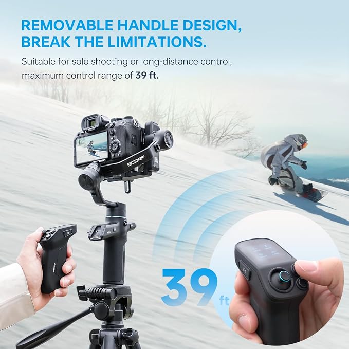 FeiyuTech SCORP Mini 3 Pro Camera Gimbal – AI 4.0 Tracking, Detachable Handle