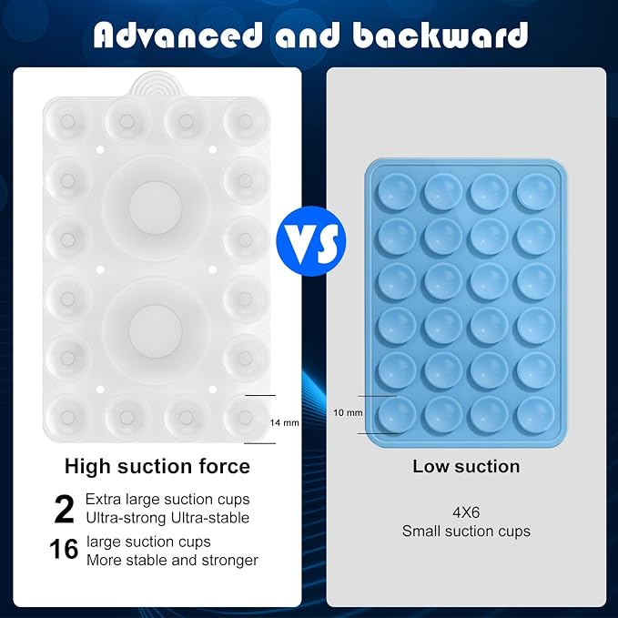 ZYCCER Double Sided Silicone Suction Phone Holder Mount, Compatible