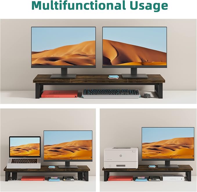 Dual Monitor Stand Riser, 39Inch Large Monitor Stands