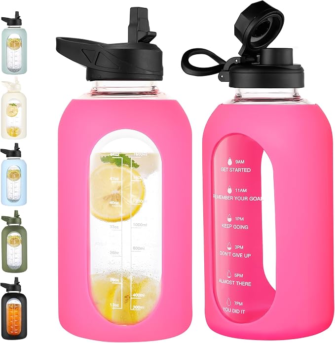 CIVAGO 64 oz Glass Water Bottle