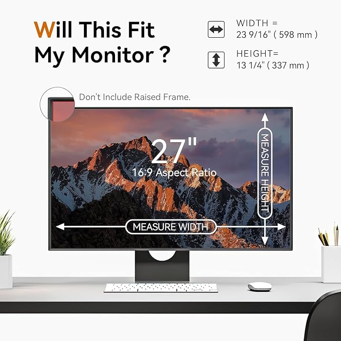 27 Inch 16:9 Computer Privacy Screen Filter