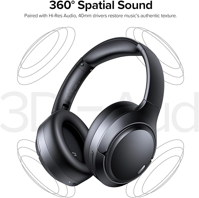 TAGRY Hybrid Active Noise Cancelling Bluetooth Headphones ENC Mic Clear Call