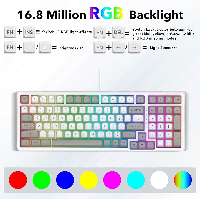 HUO JI Z-99 Wired Mechanical Keyboard, Creamy Sound, Hot Swappable Pre-lubed