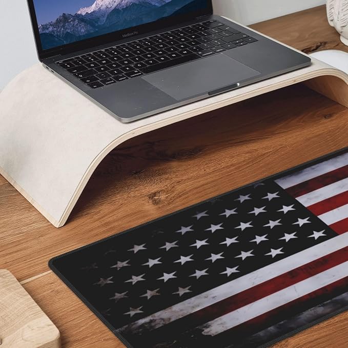 Gaming Mouse Pad American Flag Mouse Mat Non-Slip Rubber Carpet Pad