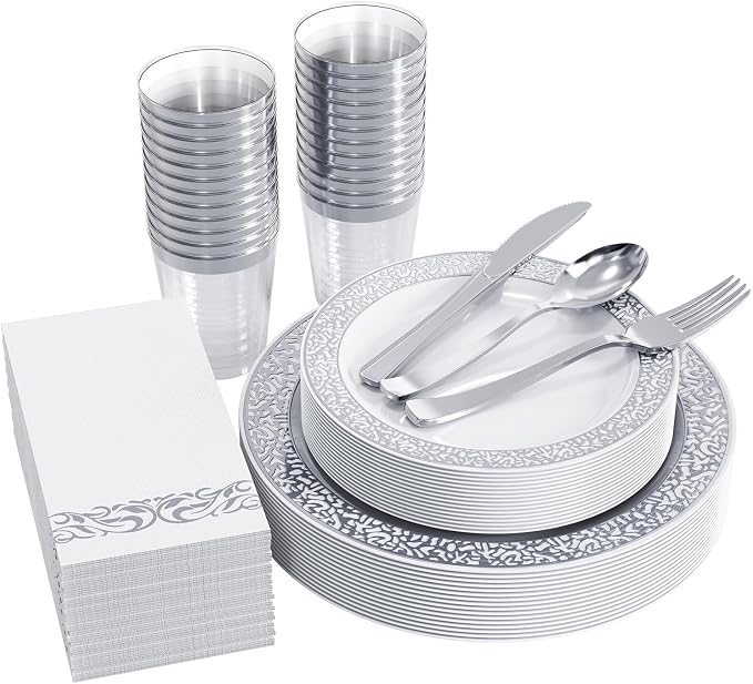 FOCUSLINE 175 Ct Silver Dinnerware Set