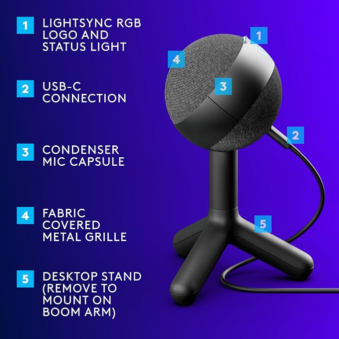 Logitech G305 Lightspeed Wireless Gaming Mouse, USB Mic