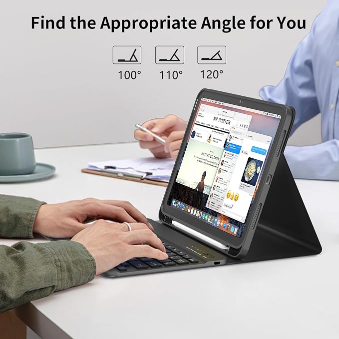 Keyboard Case Compatible for iPad 11th Generation and 10th 10.9 inch, Wireless