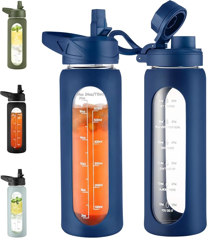 CIVAGO 24 oz Glass Water Bottle