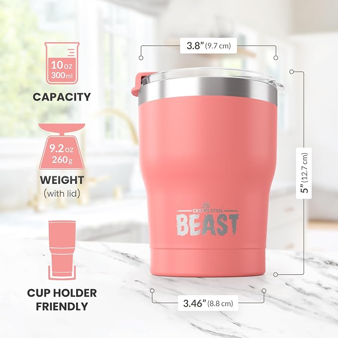 Beast 10 oz Tumbler Stainless Steel Vacuum Insulated Coffee Ice Cup Double Wall