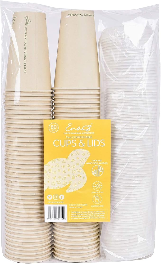 100% Compostable Disposable Coffee Cups