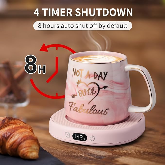 Coffee Mug Warmer & Not A Day Mug Set, Coffee Cup Warmer