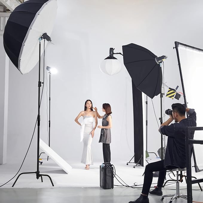 Soonpho 2 Pack 100% Heavy-Duty Steel C-Stand, Pro Photography Light Stand
