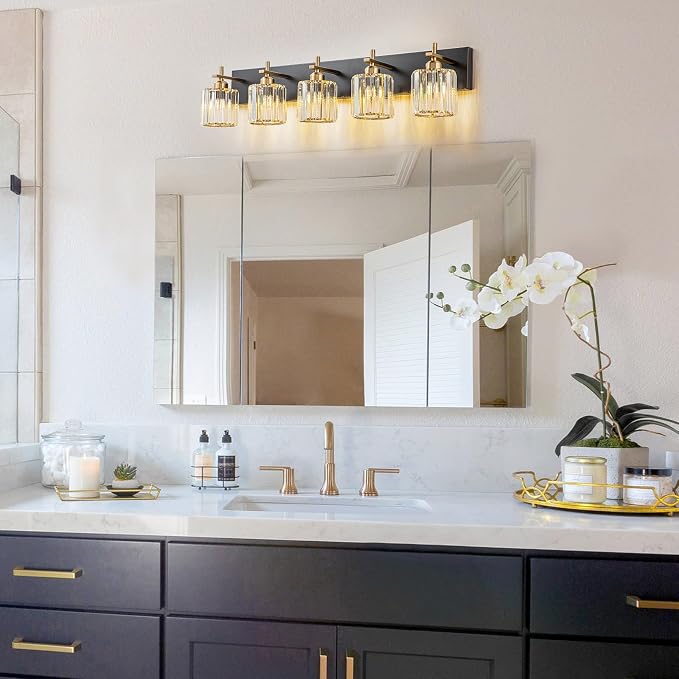 Modern Crystal Bathroom Vanity Lights, Crystal Wall Lighting