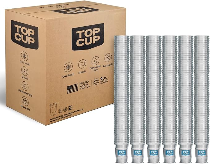 Top Cup – 16 Ounce, Reusable Aluminum Party Cups | Cold-Holding, Recyclable