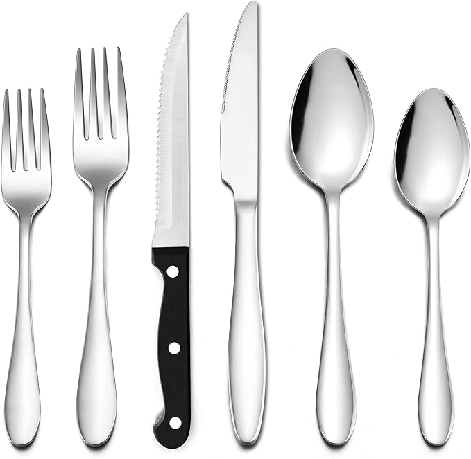 LIANYU 72-Piece Silverware Set