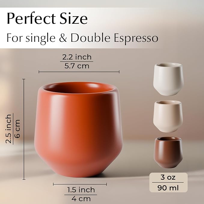 MIAMIO - Espresso Cups Set of 4 / Mug, Ceramic - Luxe | Ceramic espresso cups