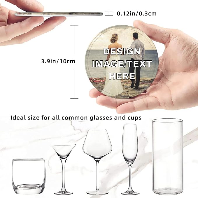 Customized Coasters for Drinks Leather Drink Coaster