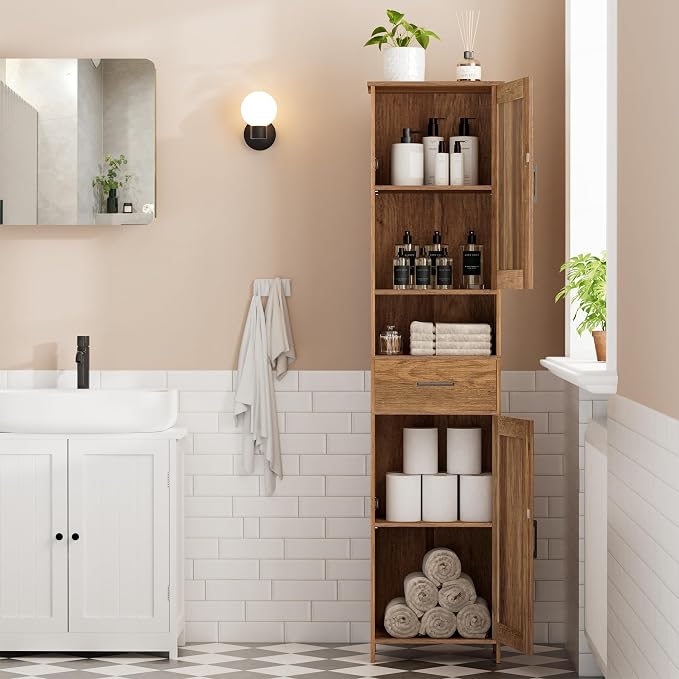 67" H Tall Bathroom Storage Cabinet